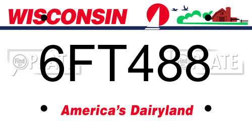 6FT488 Wisconsin License Plate
