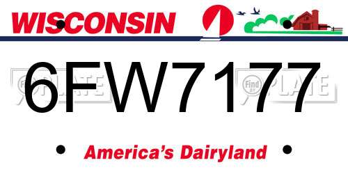 6FW7177 Wisconsin License Plate