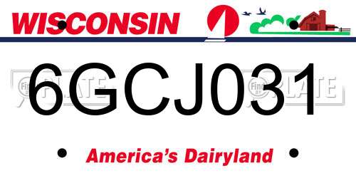 6GCJ031 Wisconsin License Plate