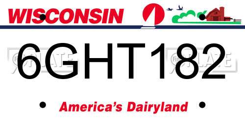 6GHT182 Wisconsin License Plate