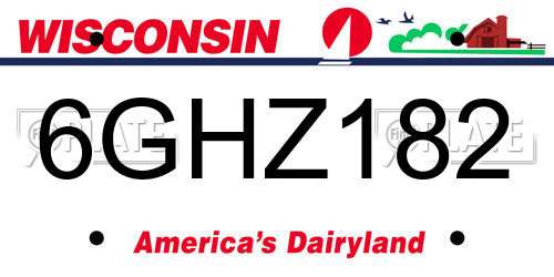 6GHZ182 Wisconsin License Plate