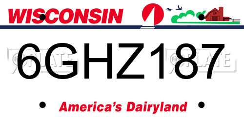 6GHZ187 Wisconsin License Plate