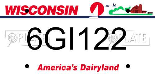 6GI122 Wisconsin License Plate