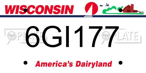 6GI177 Wisconsin License Plate