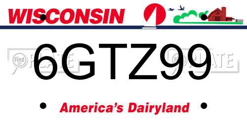 6GTZ99 Wisconsin License Plate