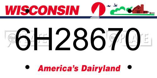 6H28670 Wisconsin License Plate