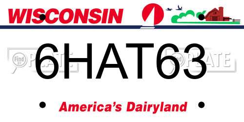 6HAT63 Wisconsin License Plate