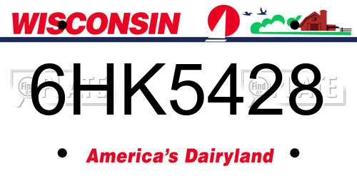 6HK5428 Wisconsin License Plate