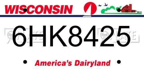 6HK8425 Wisconsin License Plate