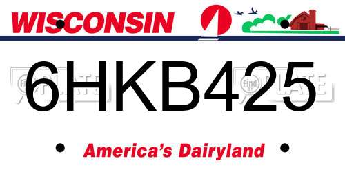 6HKB425 Wisconsin License Plate