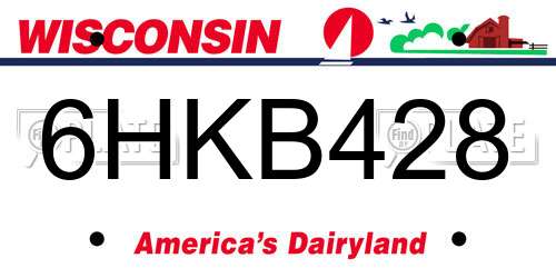 6HKB428 Wisconsin License Plate