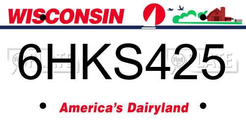6HKS425 Wisconsin License Plate