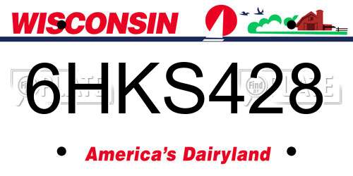6HKS428 Wisconsin License Plate