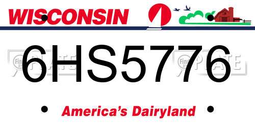 6HS5776 Wisconsin License Plate