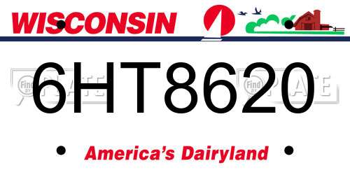 6HT8620 Wisconsin License Plate
