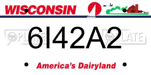 6I42A2 Wisconsin License Plate