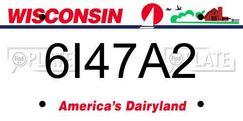 6I47A2 Wisconsin License Plate