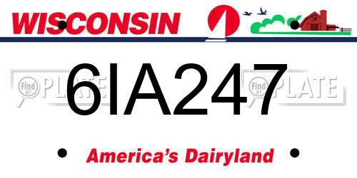 6IA247 Wisconsin License Plate