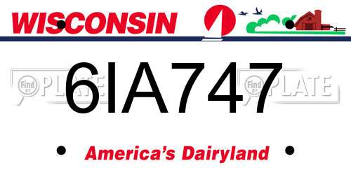 6IA747 Wisconsin License Plate