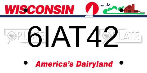 6IAT42 Wisconsin License Plate