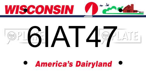 6IAT47 Wisconsin License Plate