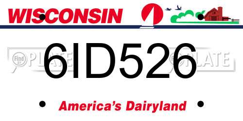 6ID526 Wisconsin License Plate