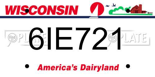 6IE721 Wisconsin License Plate