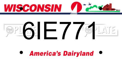 6IE771 Wisconsin License Plate