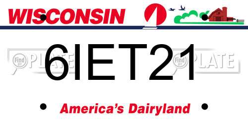 6IET21 Wisconsin License Plate