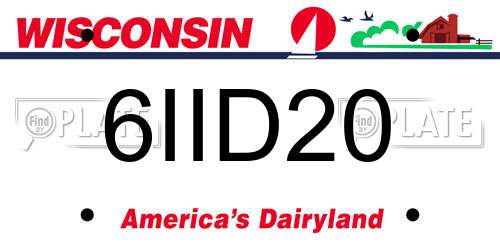 6IID20 Wisconsin License Plate
