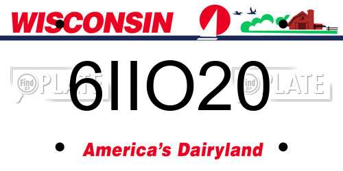 6IIO20 Wisconsin License Plate