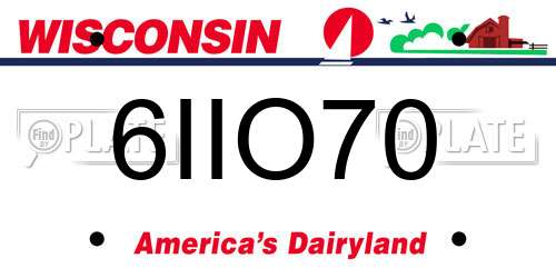 6IIO70 Wisconsin License Plate