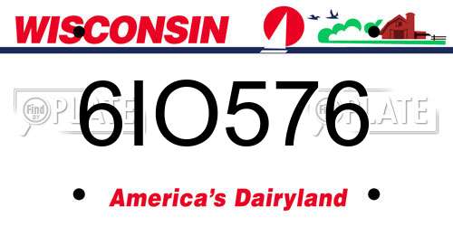 6IO576 Wisconsin License Plate