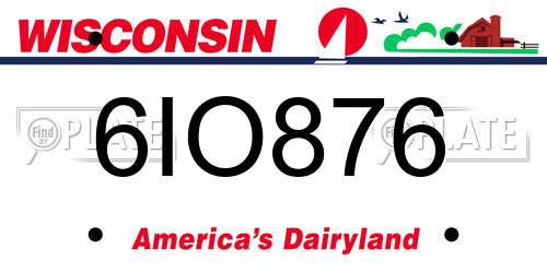 6IO876 Wisconsin License Plate