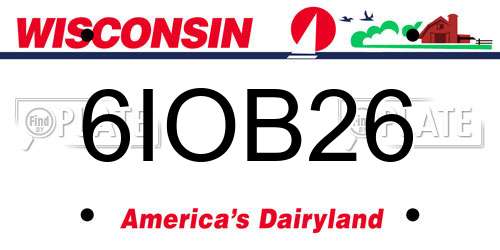 6IOB26 Wisconsin License Plate