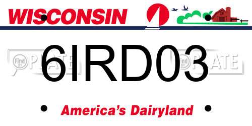 6IRD03 Wisconsin License Plate