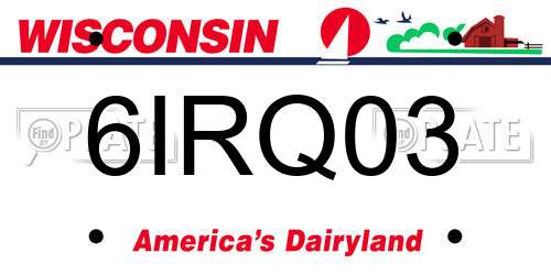6IRQ03 Wisconsin License Plate
