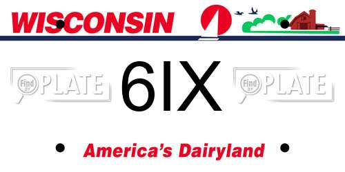 6IX Wisconsin License Plate