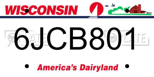 6JCB801 Wisconsin License Plate
