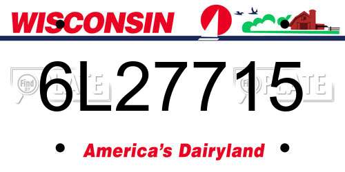 6L27715 Wisconsin License Plate