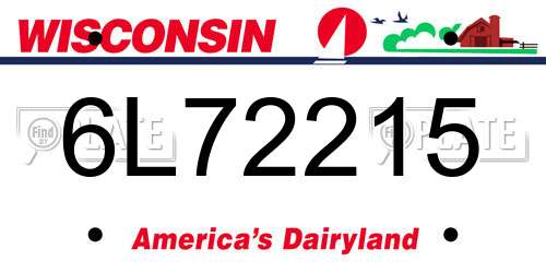6L72215 Wisconsin License Plate