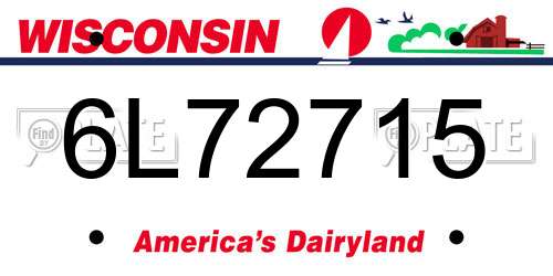 6L72715 Wisconsin License Plate