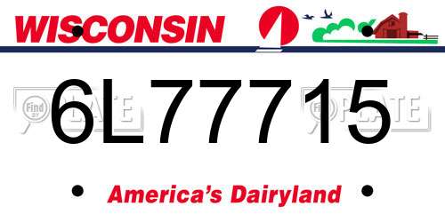 6L77715 Wisconsin License Plate