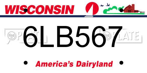 6LB567 Wisconsin License Plate