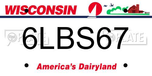 6LBS67 Wisconsin License Plate
