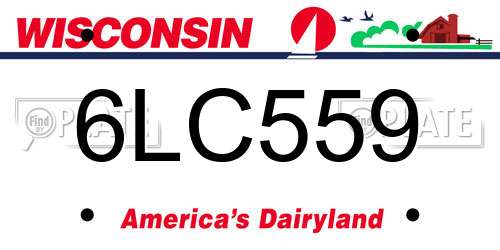 6LC559 Wisconsin License Plate