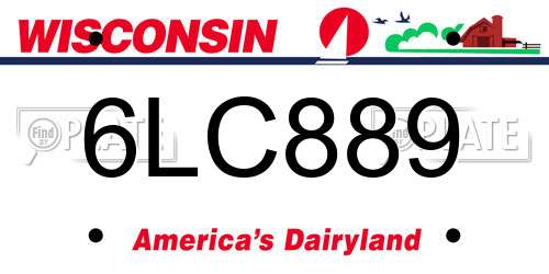 6LC889 Wisconsin License Plate