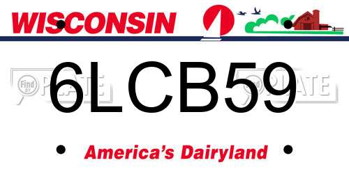 6LCB59 Wisconsin License Plate