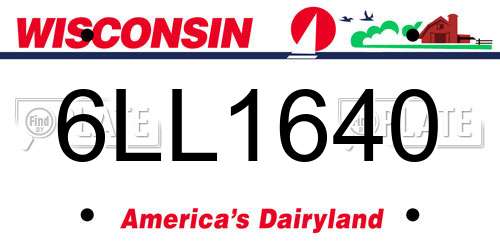 6LL1640 Wisconsin License Plate