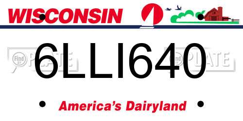 6LLI640 Wisconsin License Plate
